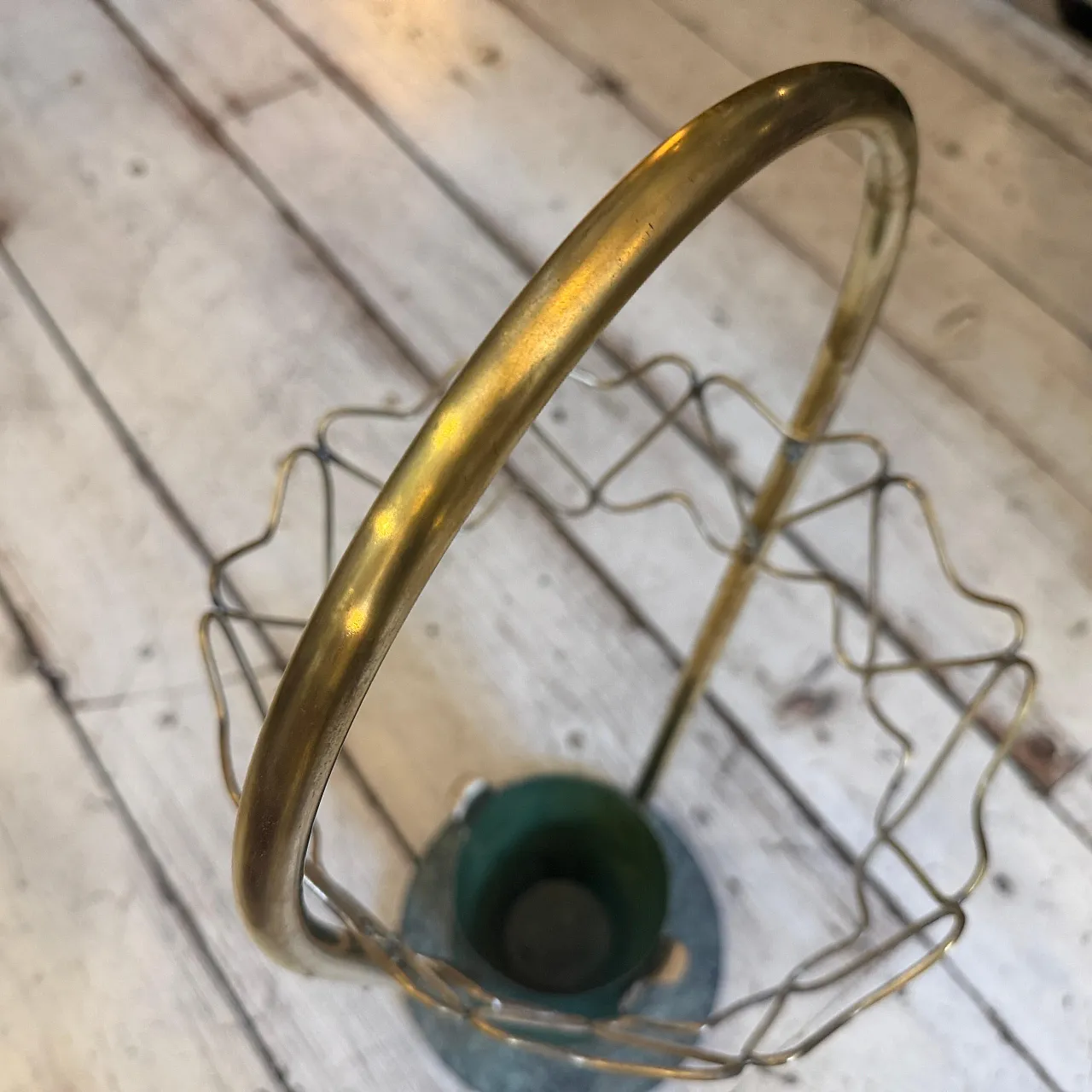 Brass and marble umbrella stand, Gio Ponti Style, 1950s 5