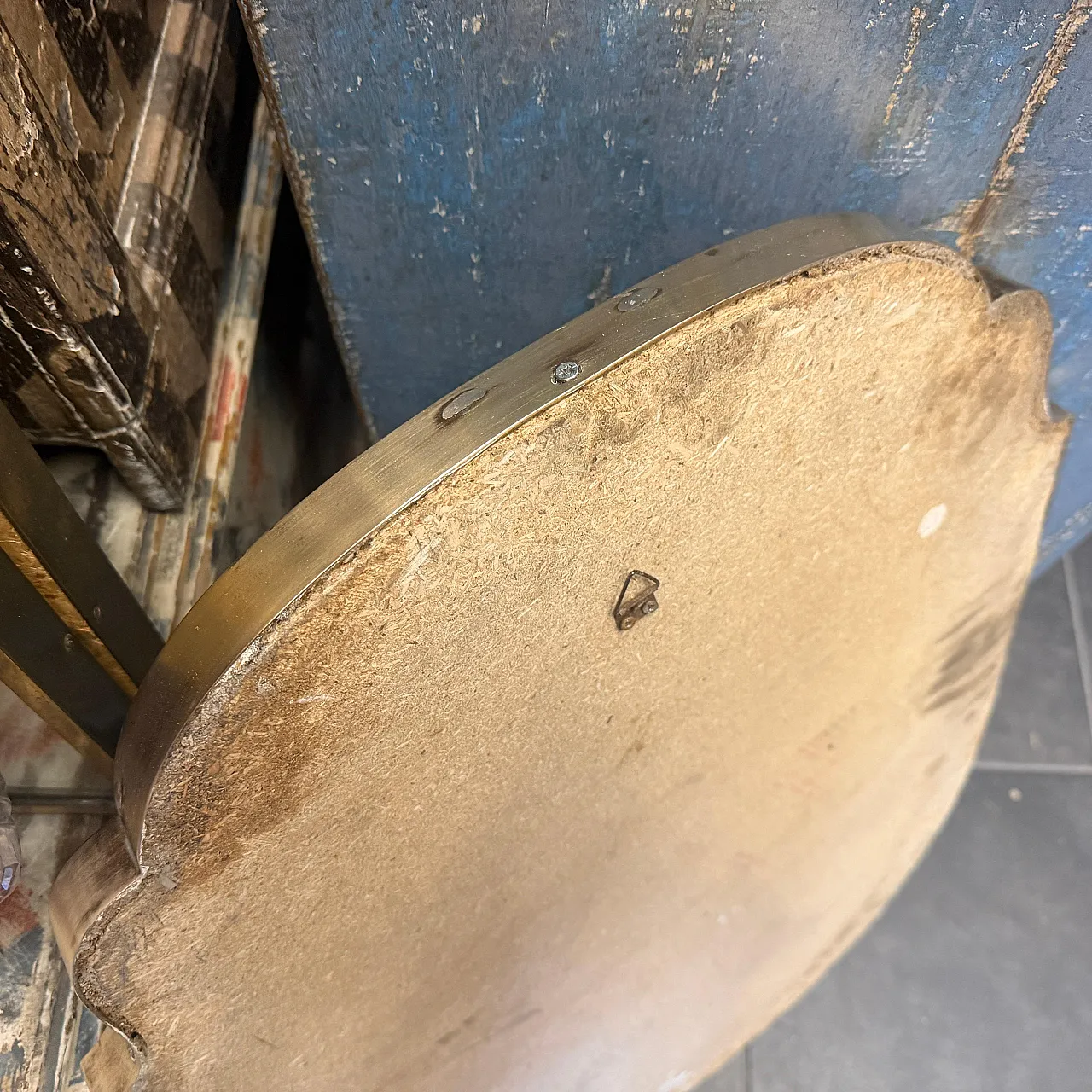 Specchio da parete in ottone massiccio in stile Gio Ponti, anni '50 6