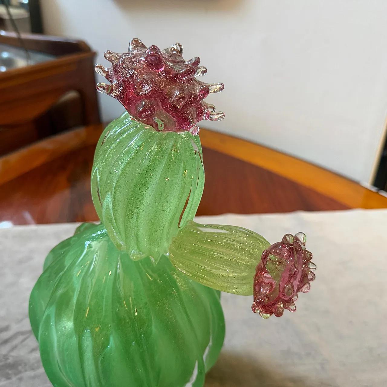 Murano glass flowering cactus, 1990s 3