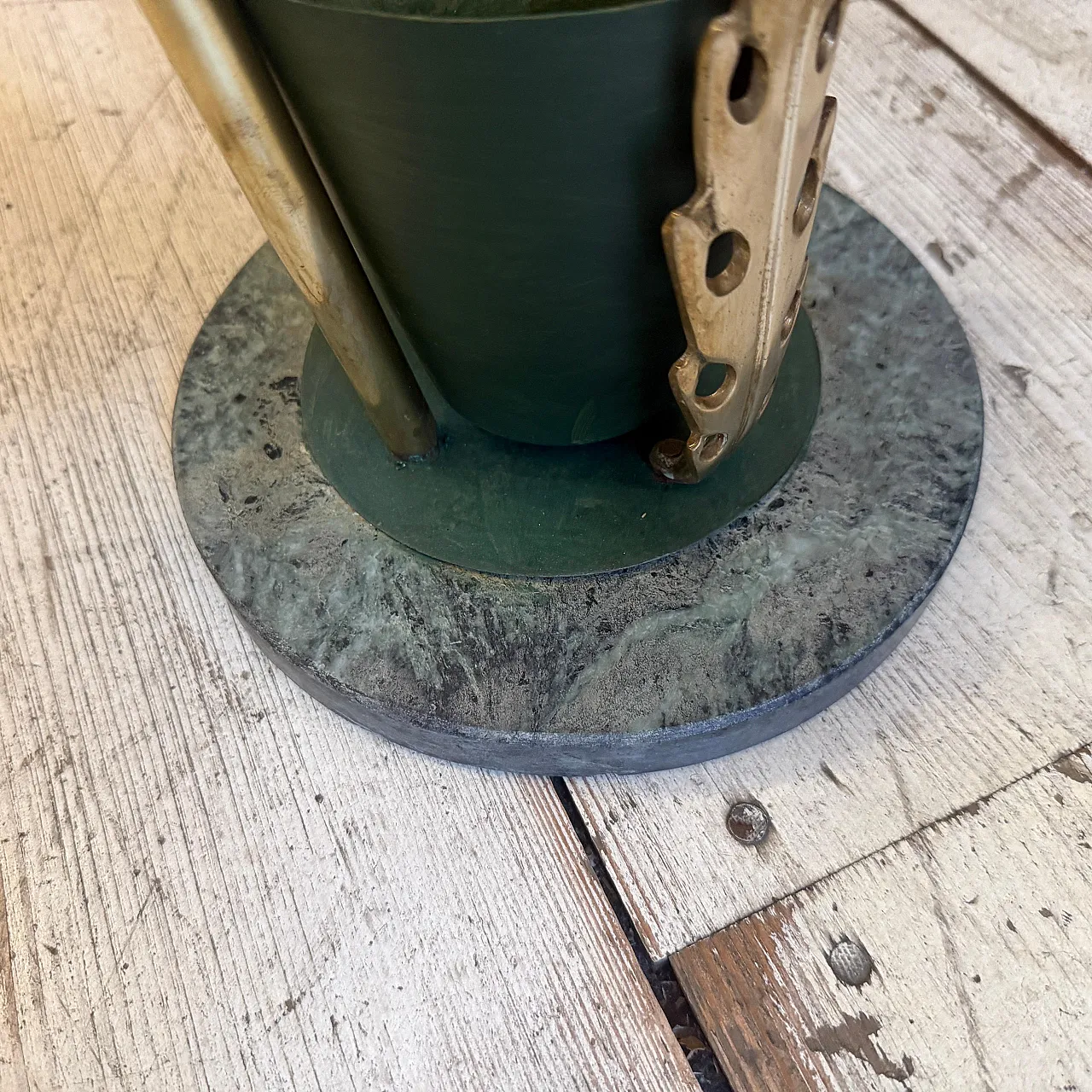 Brass and marble umbrella stand, Gio Ponti Style, 1950s 12