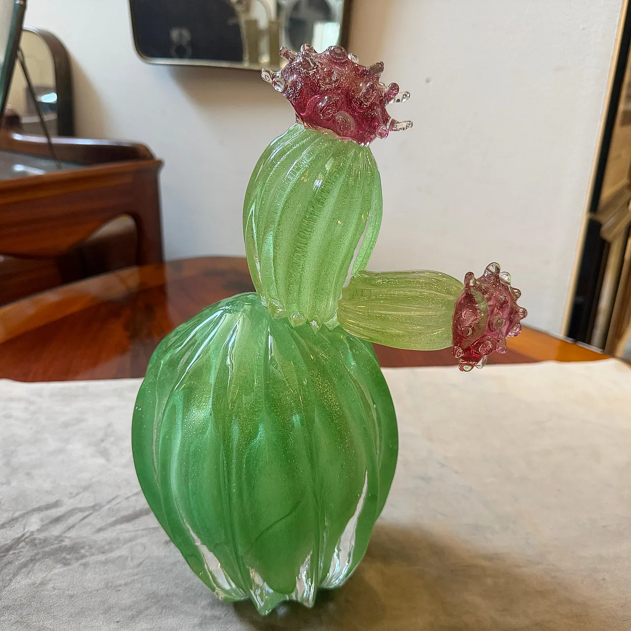 Murano glass flowering cactus, 1990s 4