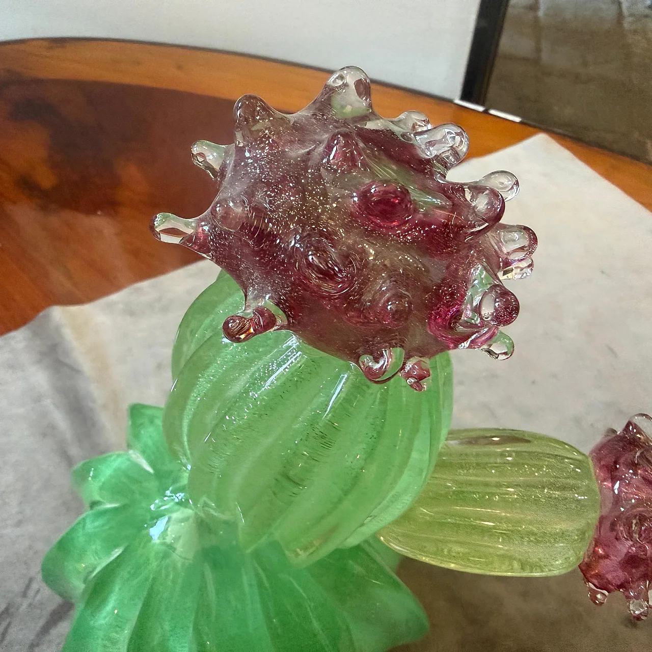 Murano glass flowering cactus, 1990s 5