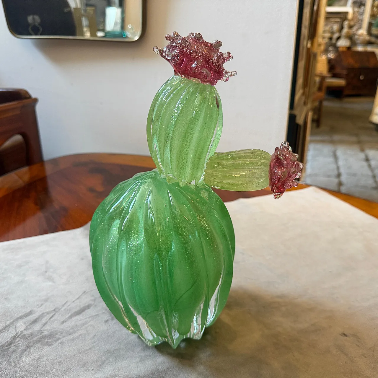 Murano glass flowering cactus, 1990s 9