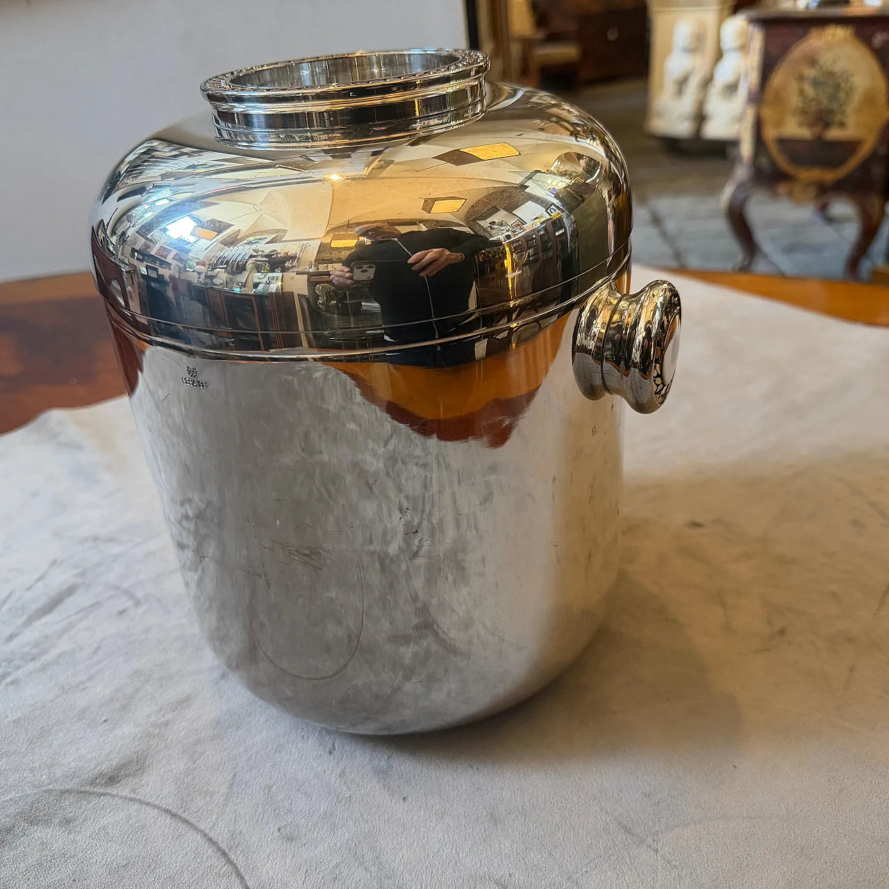 Silver plate and brass luxury wine cooler by Cesa, 1970s 6