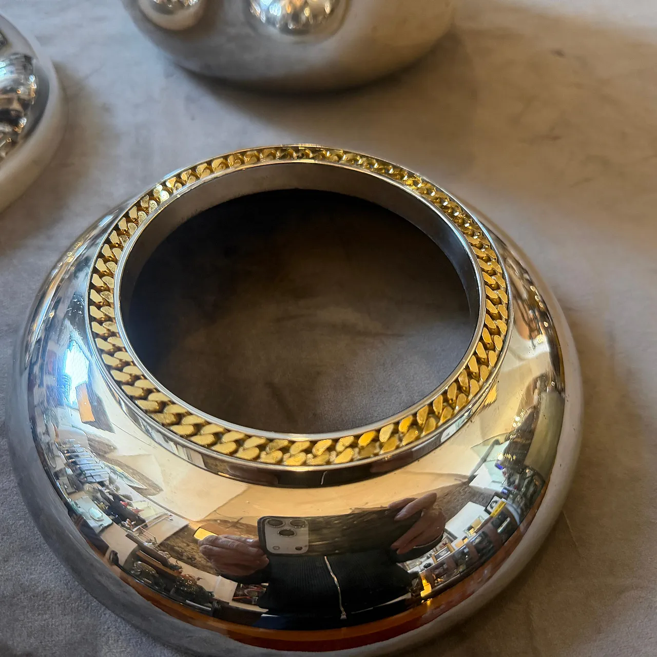 Silver plate and brass luxury wine cooler by Cesa, 1970s 11