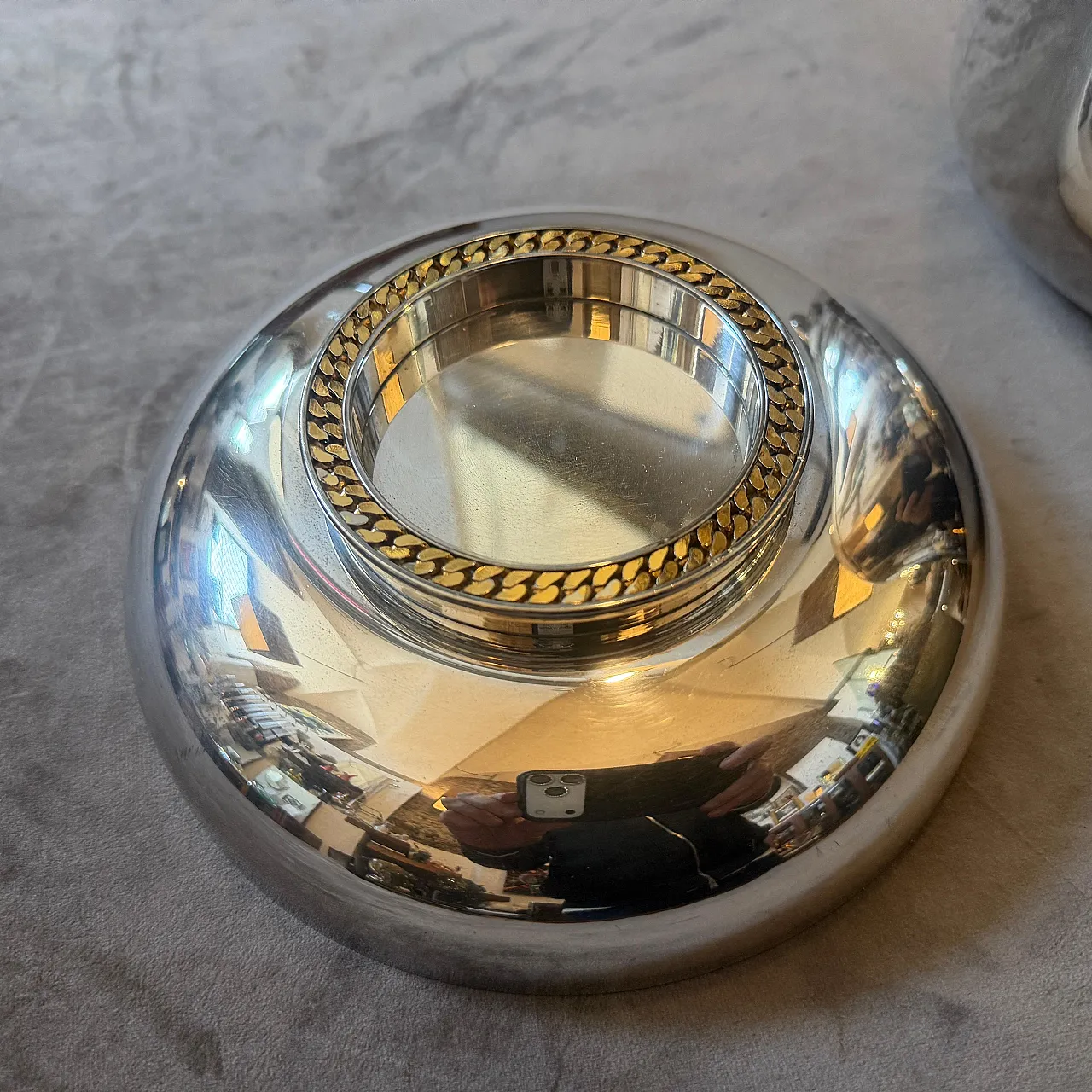 Silver plate and brass luxury wine cooler by Cesa, 1970s 13