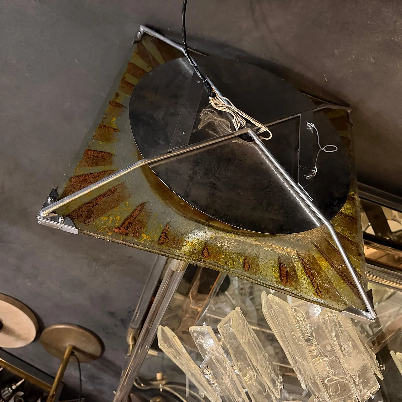 Murano glass ceiling light by Angelo Brotto for Esperia, 1960s 7