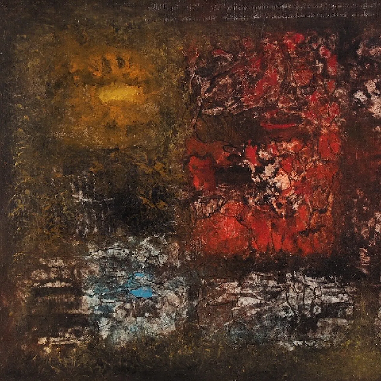 Abstract American painting signed J. Wolff 2