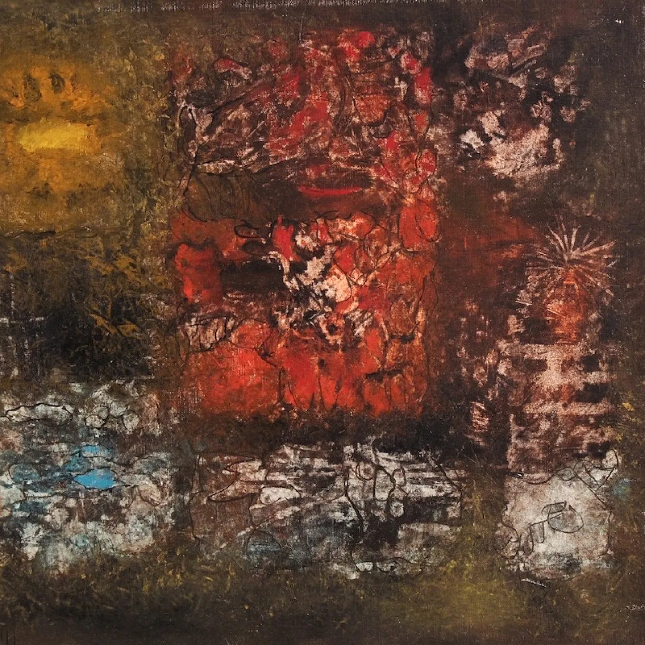 Abstract American painting signed J. Wolff 4