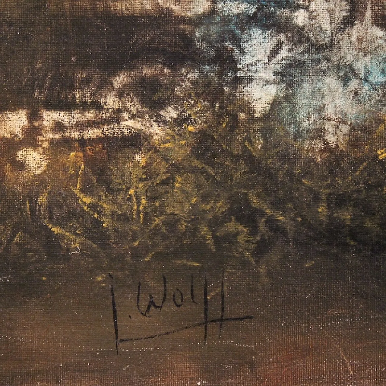 Abstract American painting signed J. Wolff 5