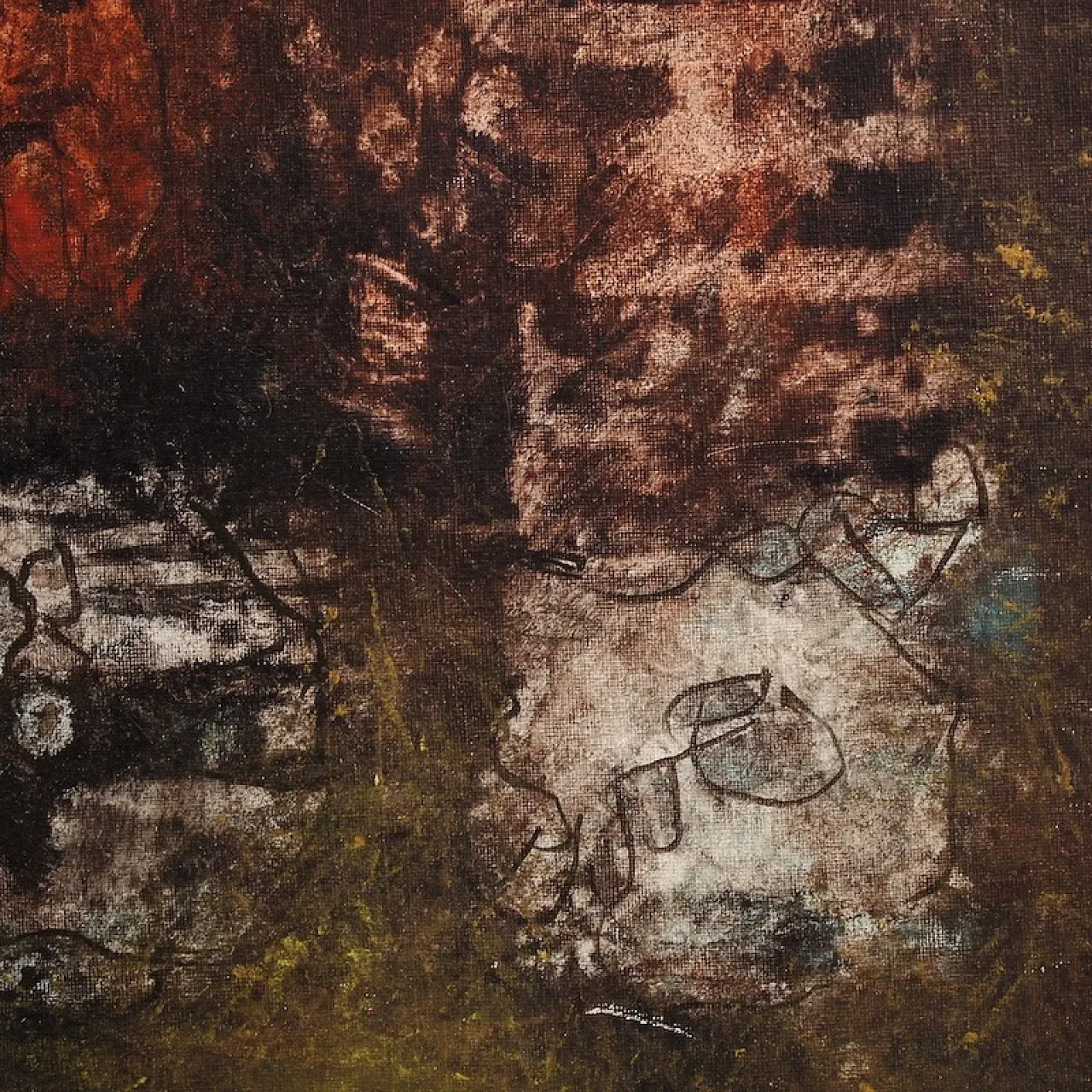 Abstract American painting signed J. Wolff 12