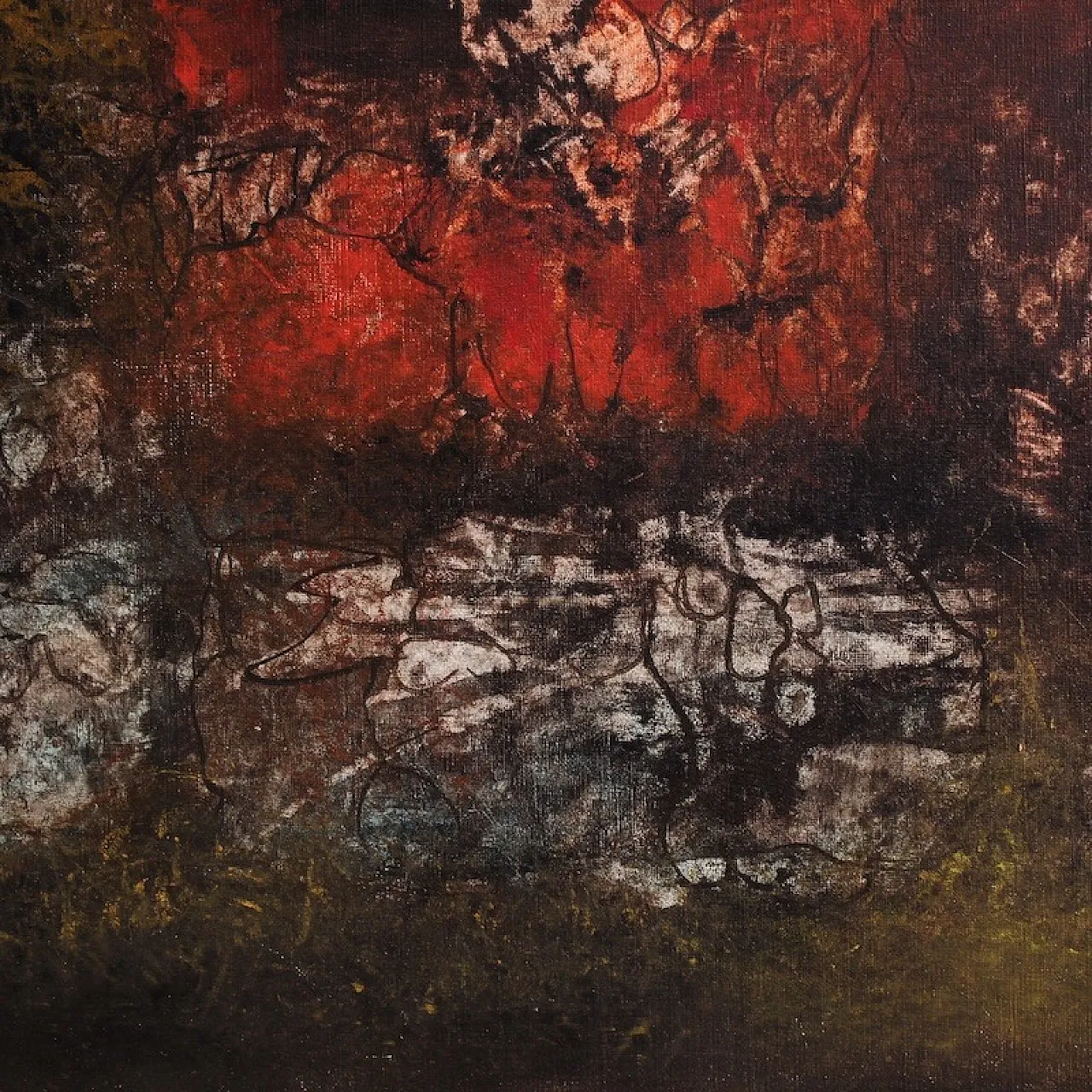 Abstract American painting signed J. Wolff 14