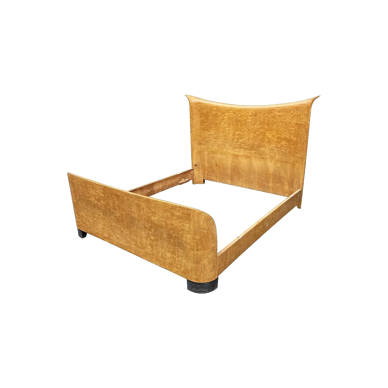 Letto King Art Déco di Guglielmo Ulrich Per Valzania , anni '50 1