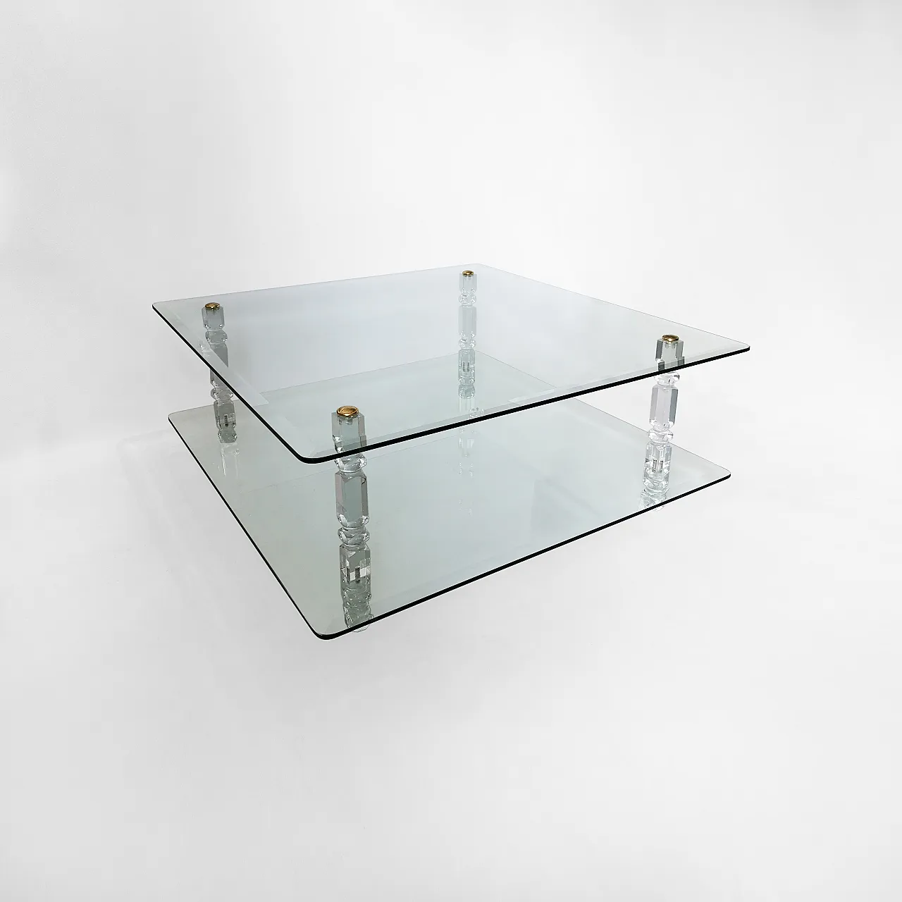 Two-Tier Lucite Glass Coffee Table, 70s 2
