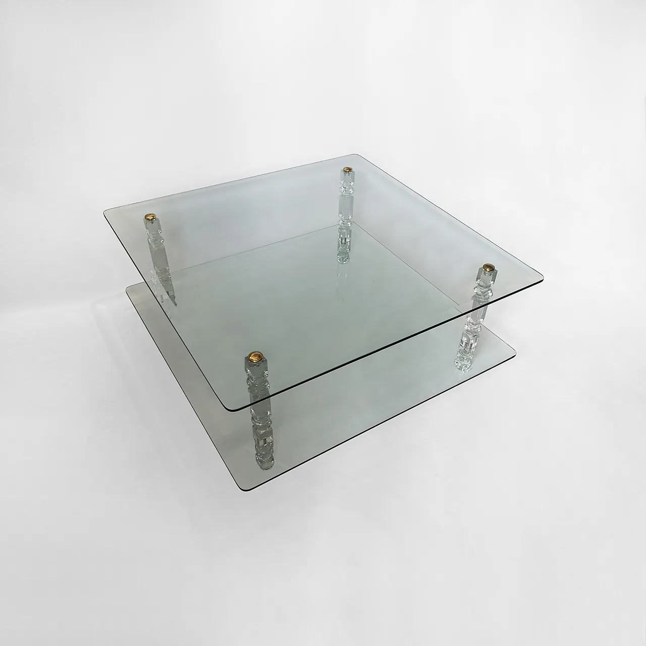 Two-Tier Lucite Glass Coffee Table, 70s 3