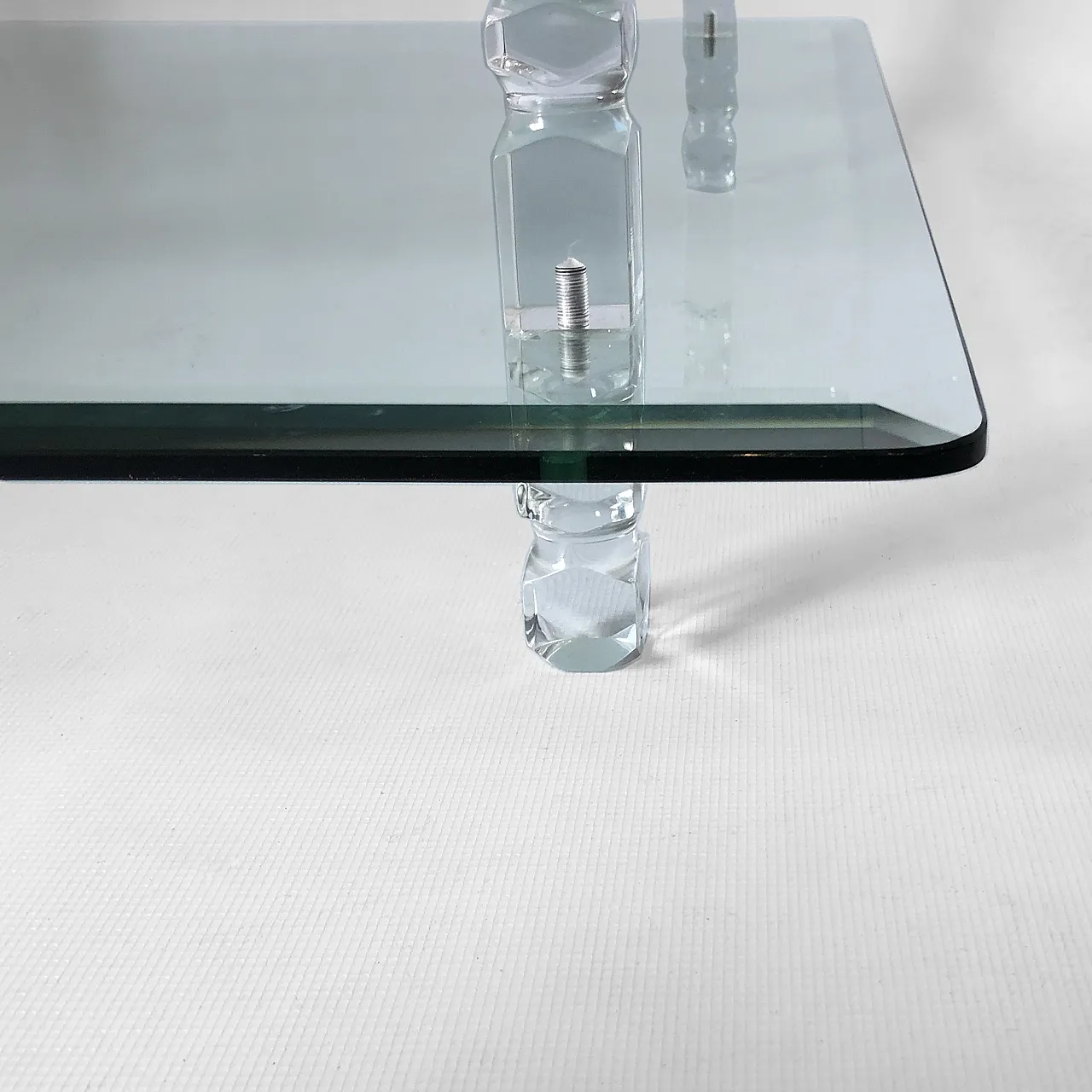 Two-Tier Lucite Glass Coffee Table, 70s 9