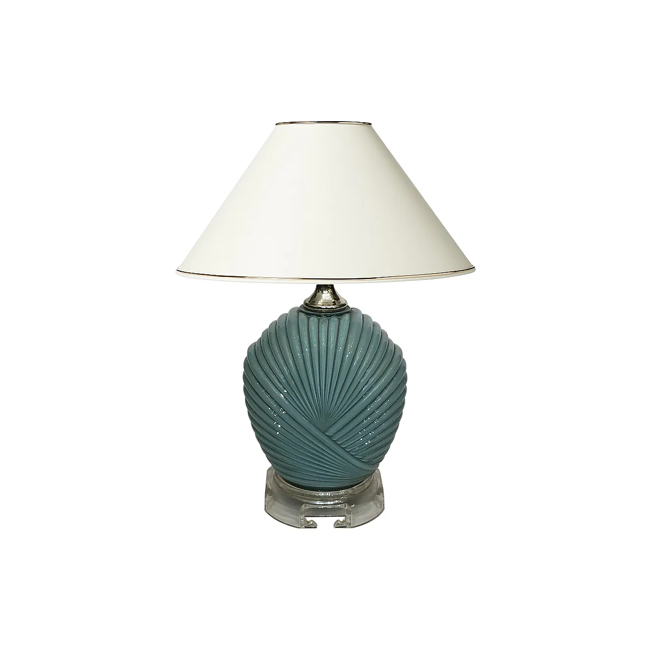 Dusty Blue Candy Table Lamp, 70s 1