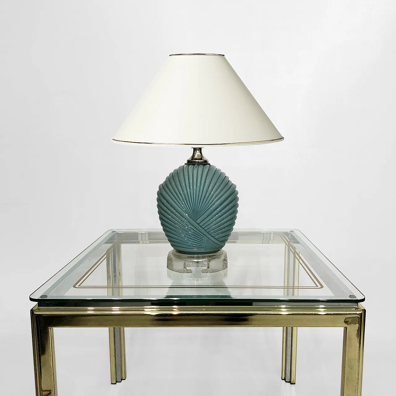 Dusty Blue Candy Table Lamp, 70s 3