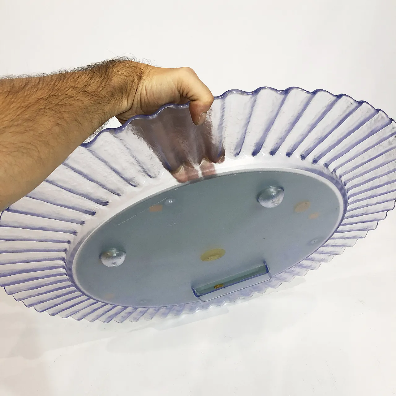 Specchio rotondo acrilico a forma di onda di ghiaccio, anni '70 6
