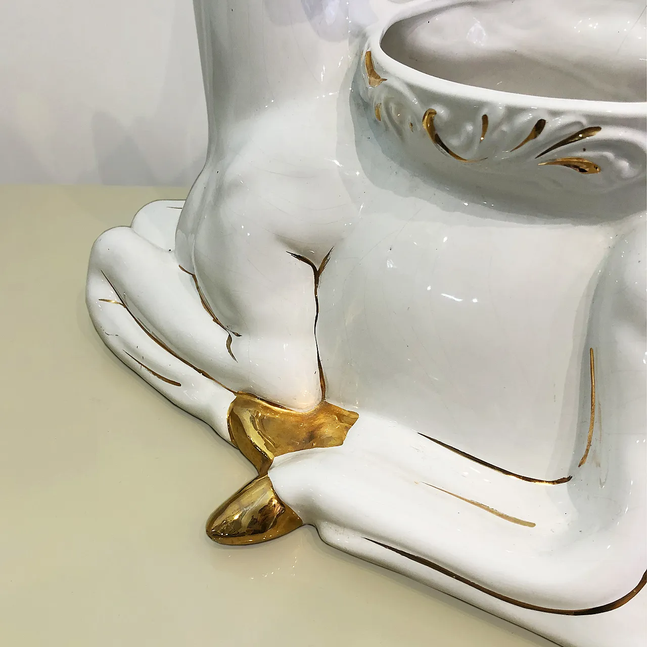 Athena Deer Faun Ceramic Planter, 90s 10