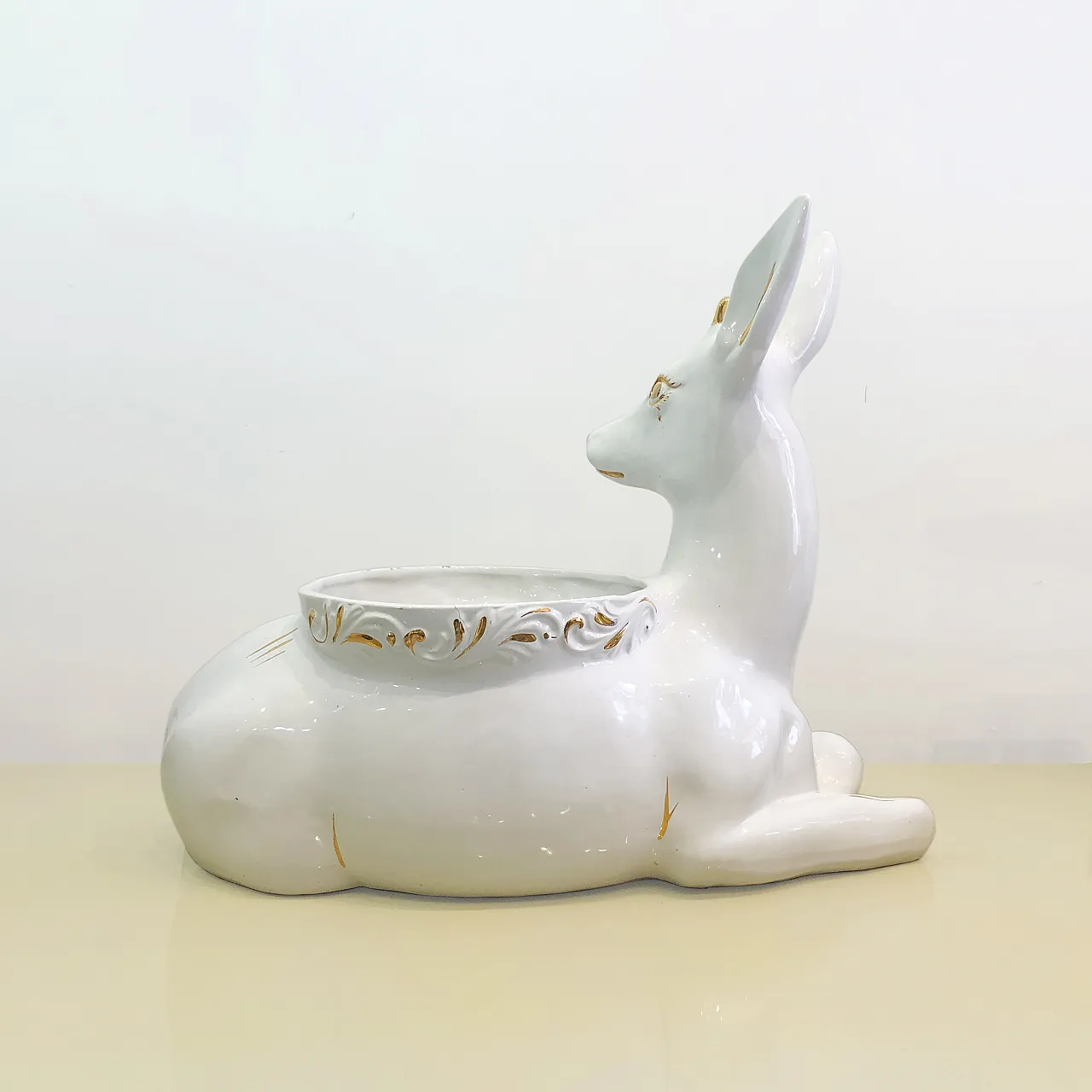 Athena Deer Faun Ceramic Planter, 90s 12