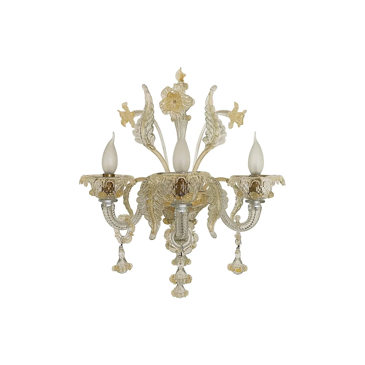 Venetian Murano Glass Wall Chandelier, 90s 1