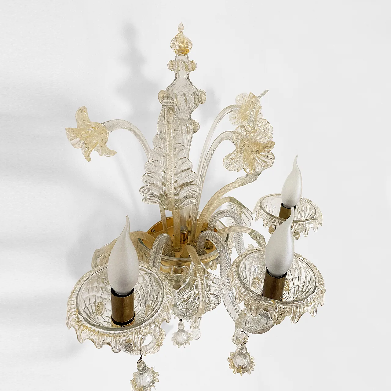 Venetian Murano Glass Wall Chandelier, 90s 5