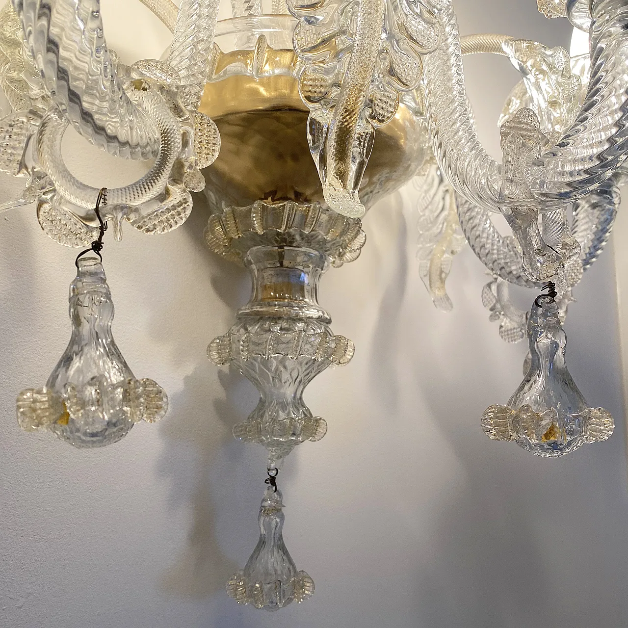 Venetian Murano Glass Wall Chandelier, 90s 10