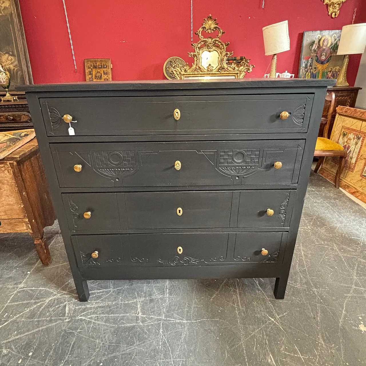 Chest of drawers Liberty chest of drawers, black lacquered, 20th c. 3
