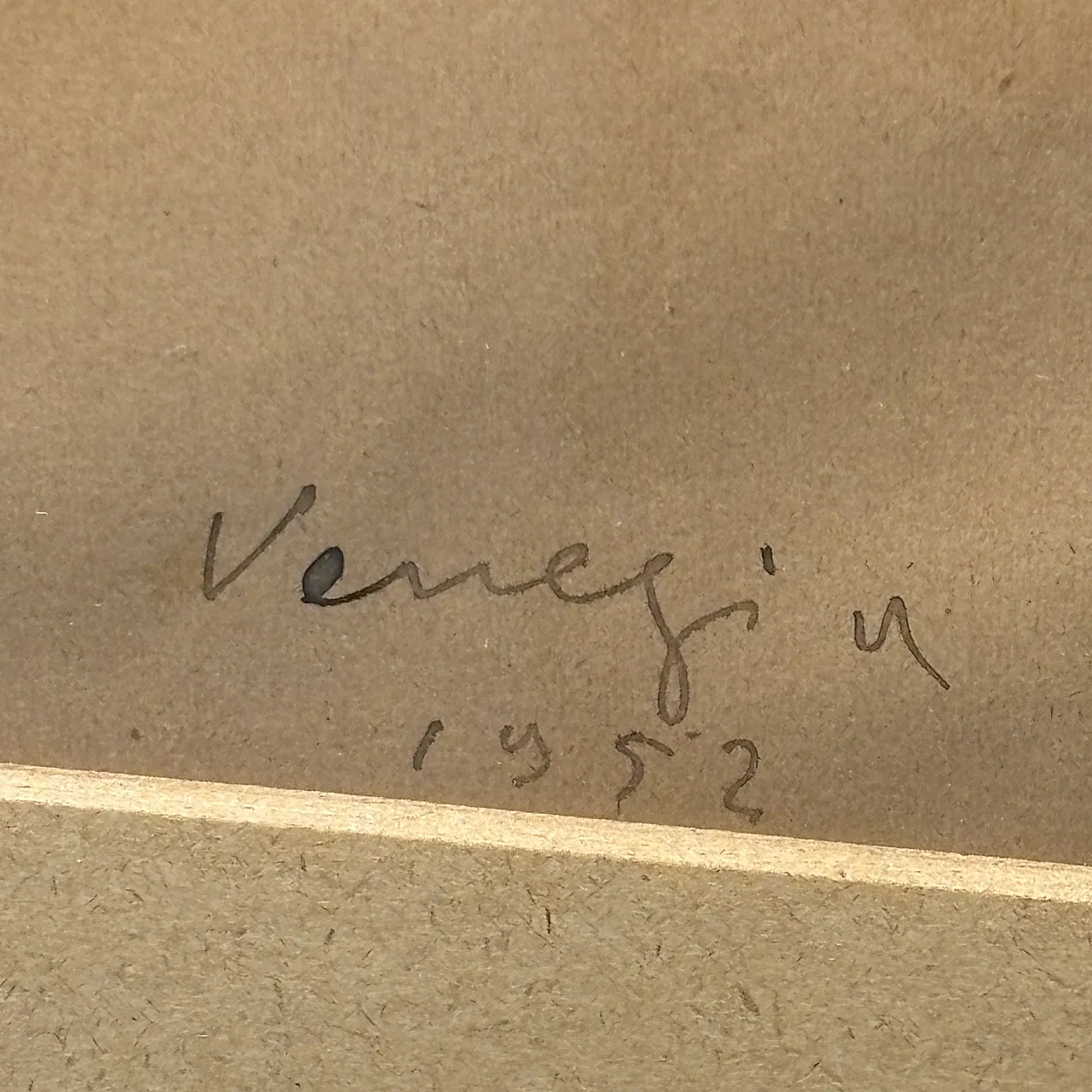Sanguine drawing on paper by Felice Carena Face of Fanciulla Vene 5