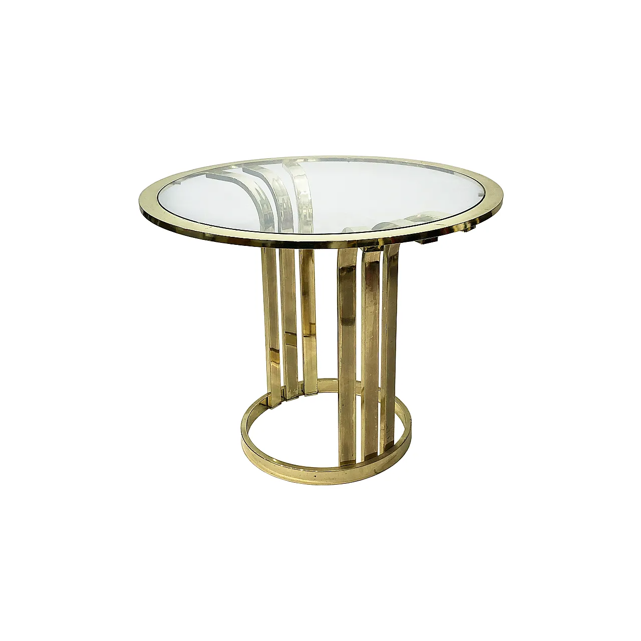 Tavolino Art Déco placcato in ottone, anni '70 1