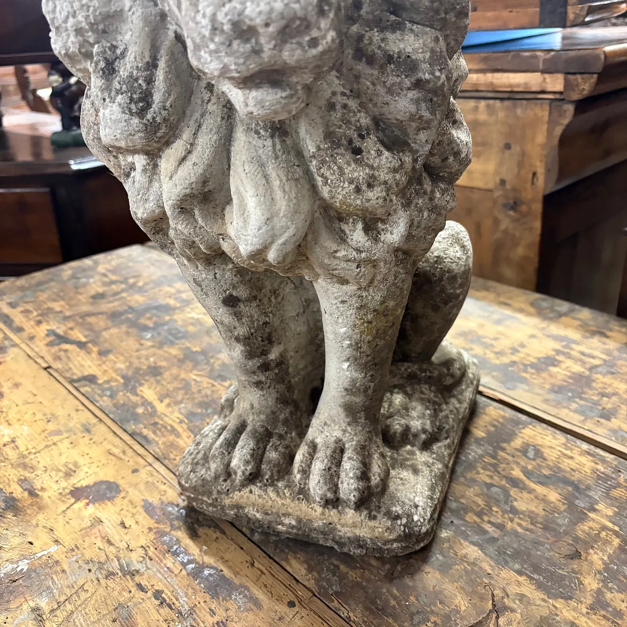 Pair concrete sculptures with lions, 1950s 3