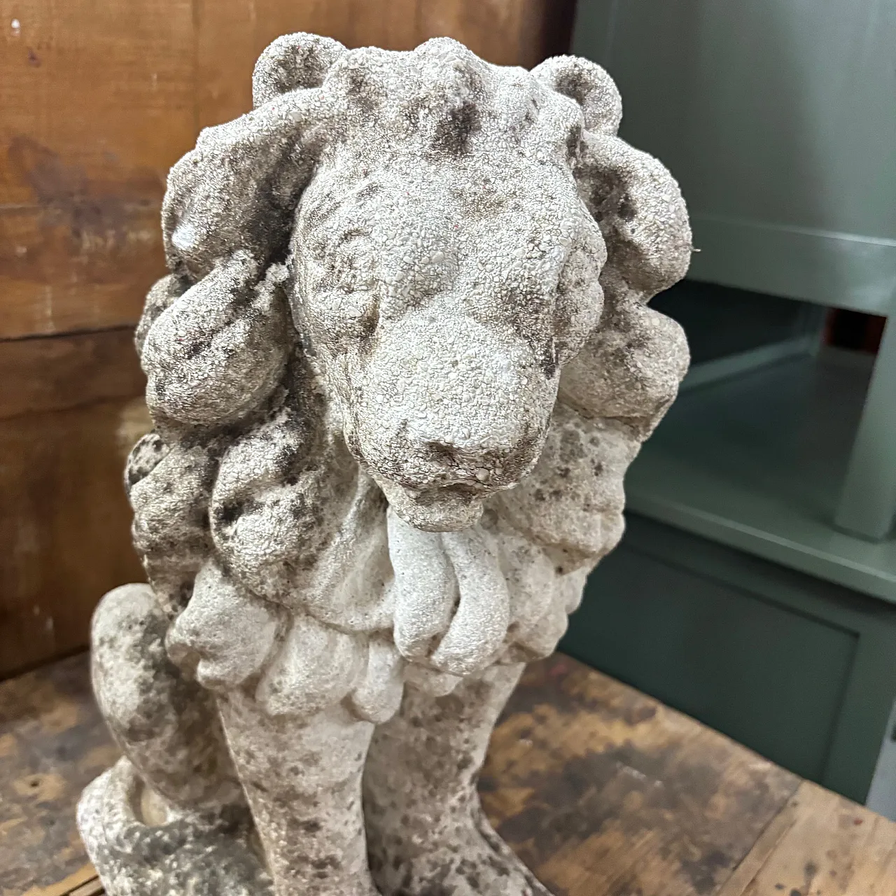 Pair concrete sculptures with lions, 1950s 4