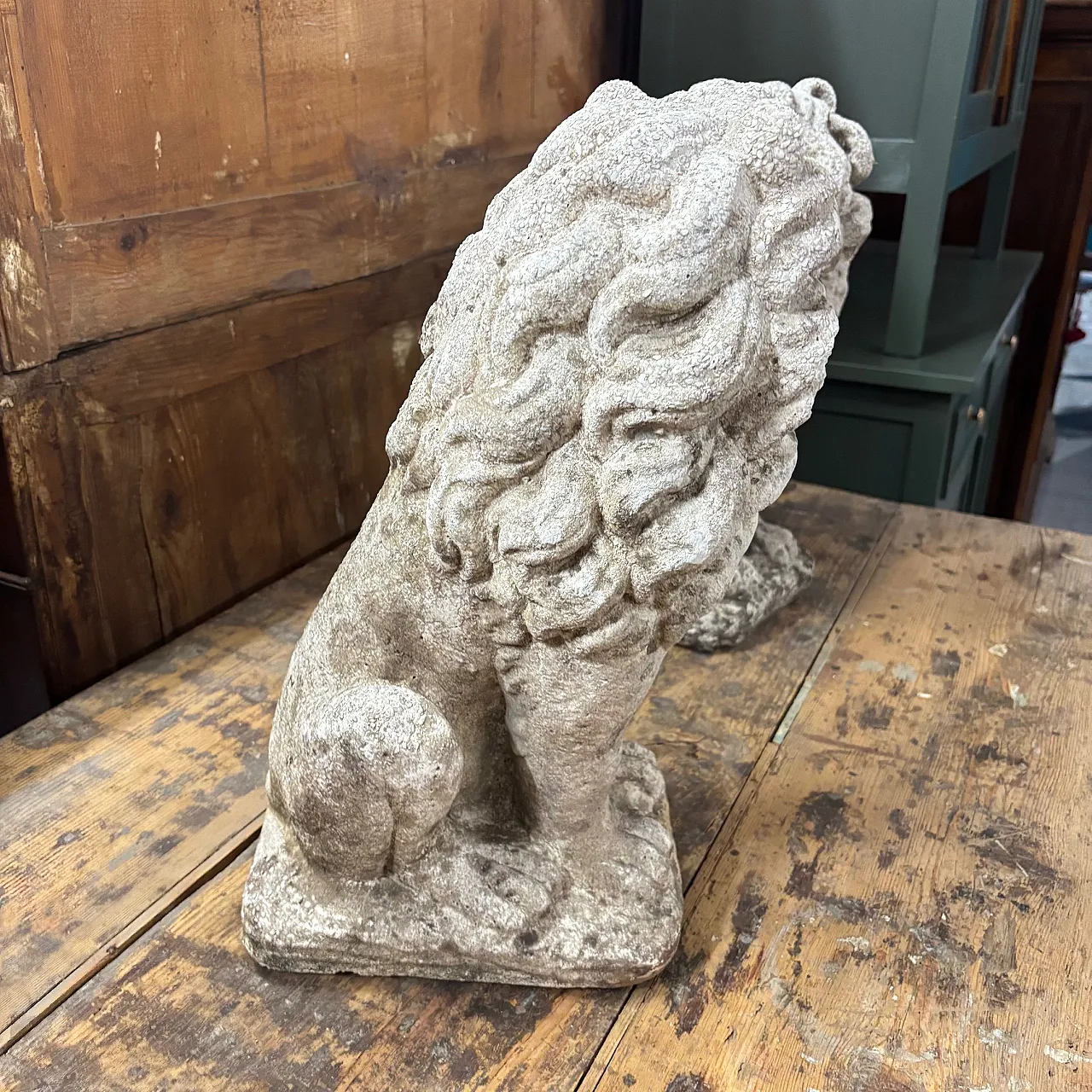 Pair concrete sculptures with lions, 1950s 5