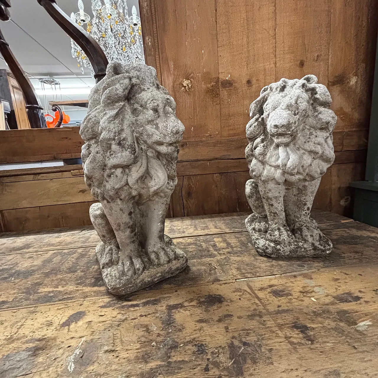 Pair concrete sculptures with lions, 1950s 8