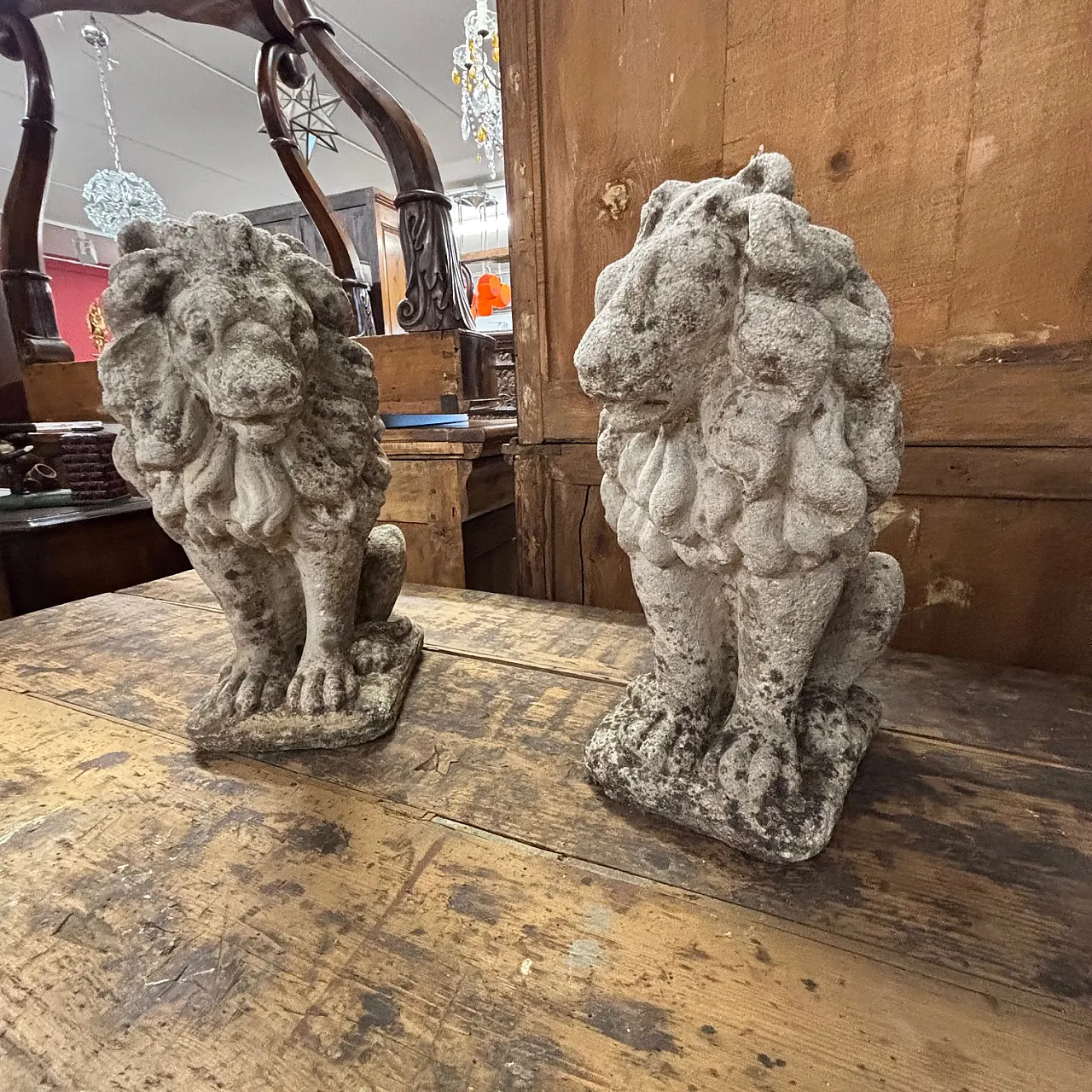 Pair concrete sculptures with lions, 1950s 10