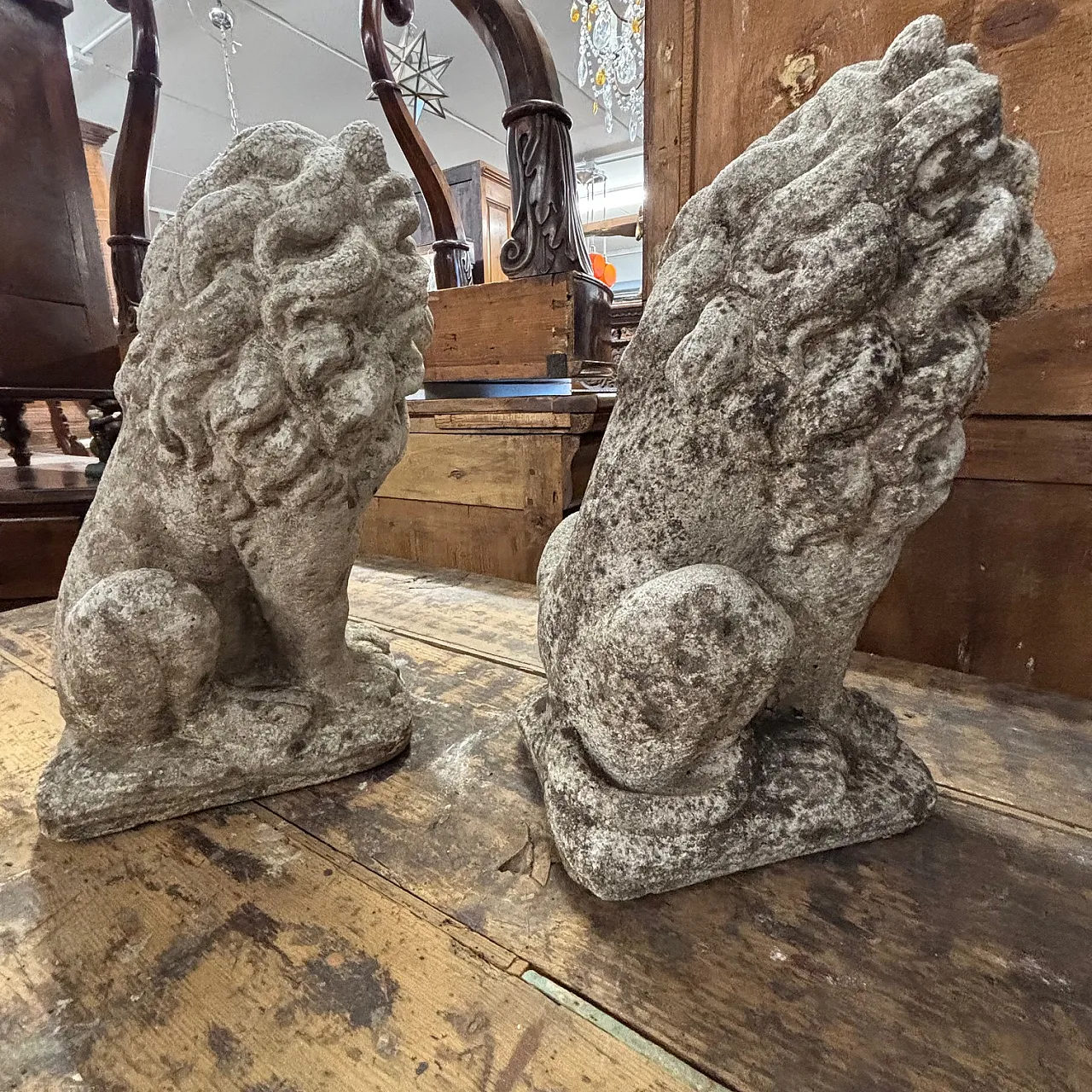 Pair concrete sculptures with lions, 1950s 12