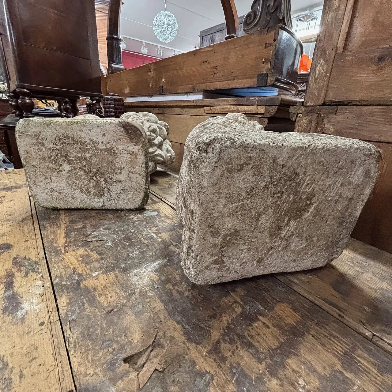 Pair concrete sculptures with lions, 1950s 13
