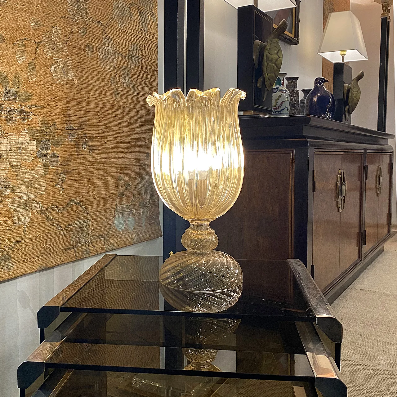 Lampada da tavolo Archimede Seguso in vetro di Murano, anni '70 3