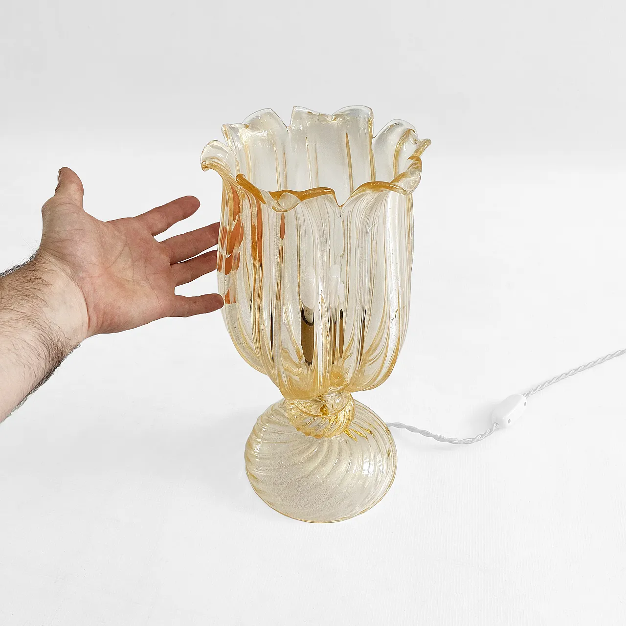 Lampada da tavolo Archimede Seguso in vetro di Murano, anni '70 7