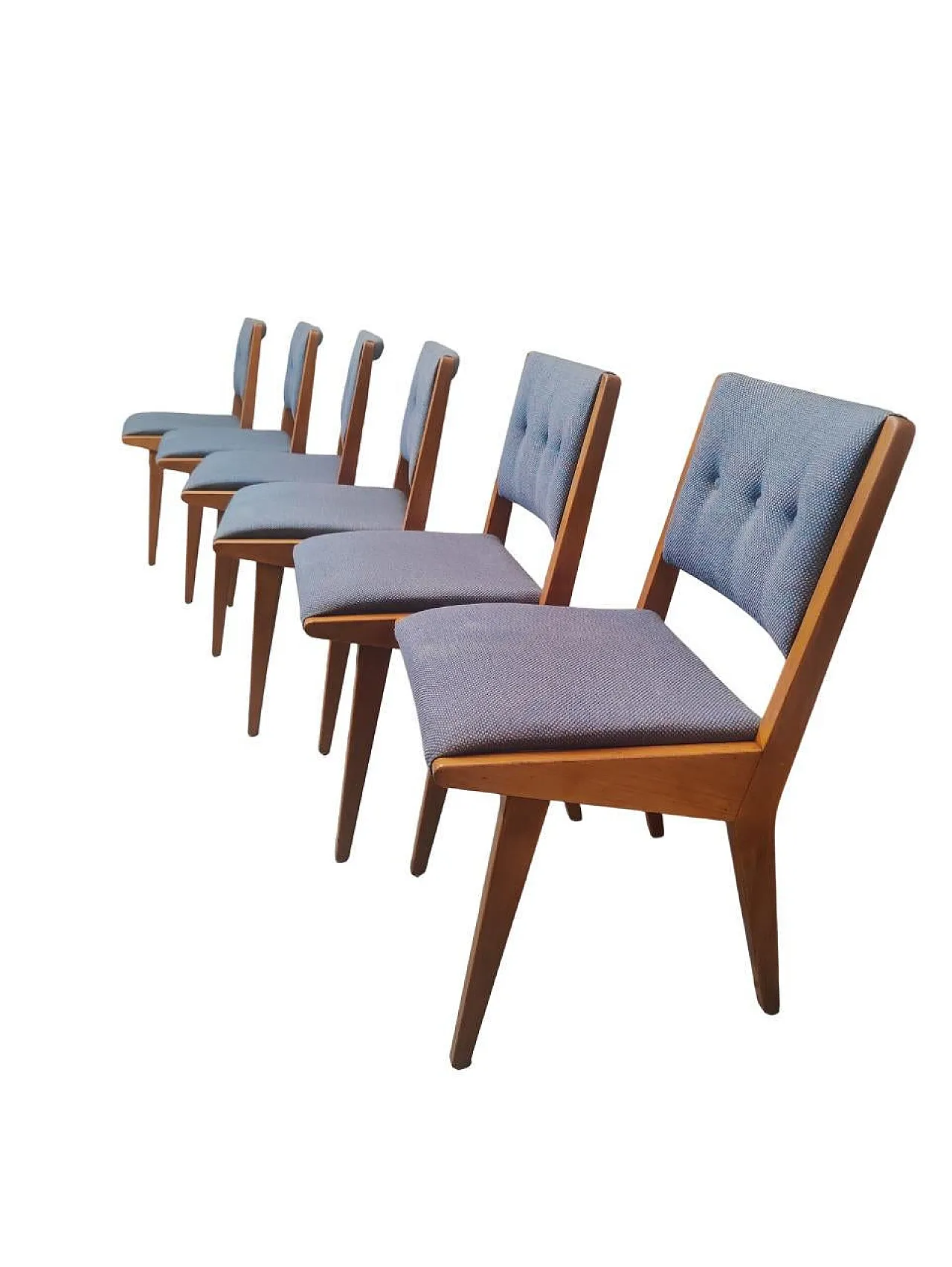 6 Jens Risom dining chairs for Knoll International Model 666, 50s 2