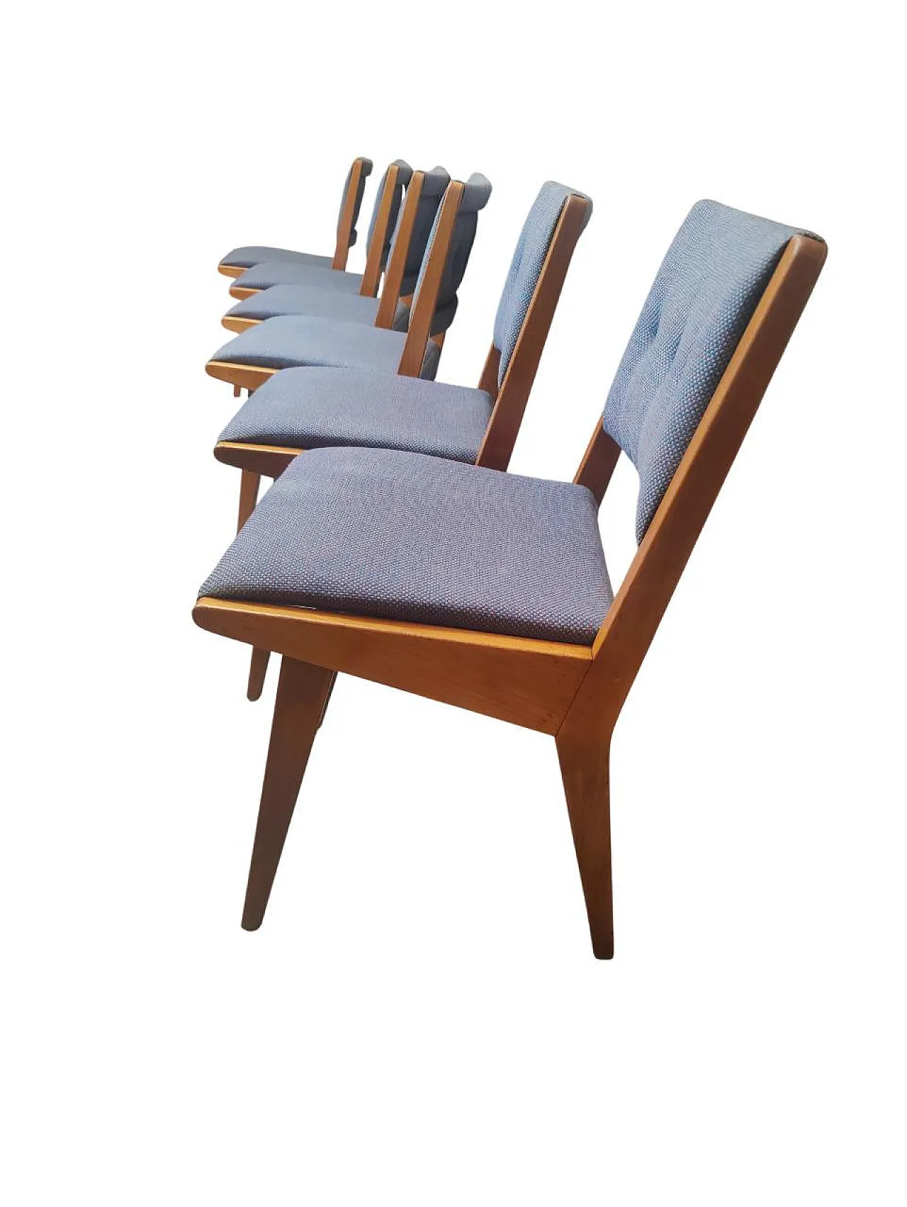6 Jens Risom dining chairs for Knoll International Model 666, 50s 3