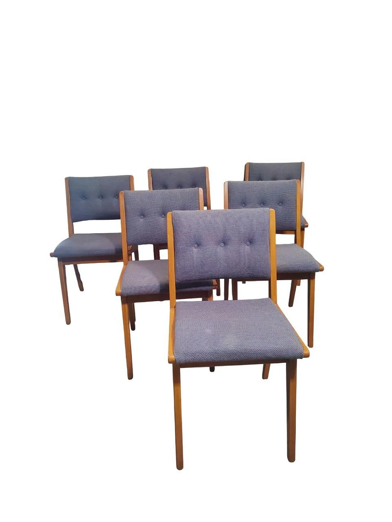 6 Jens Risom dining chairs for Knoll International Model 666, 50s 4