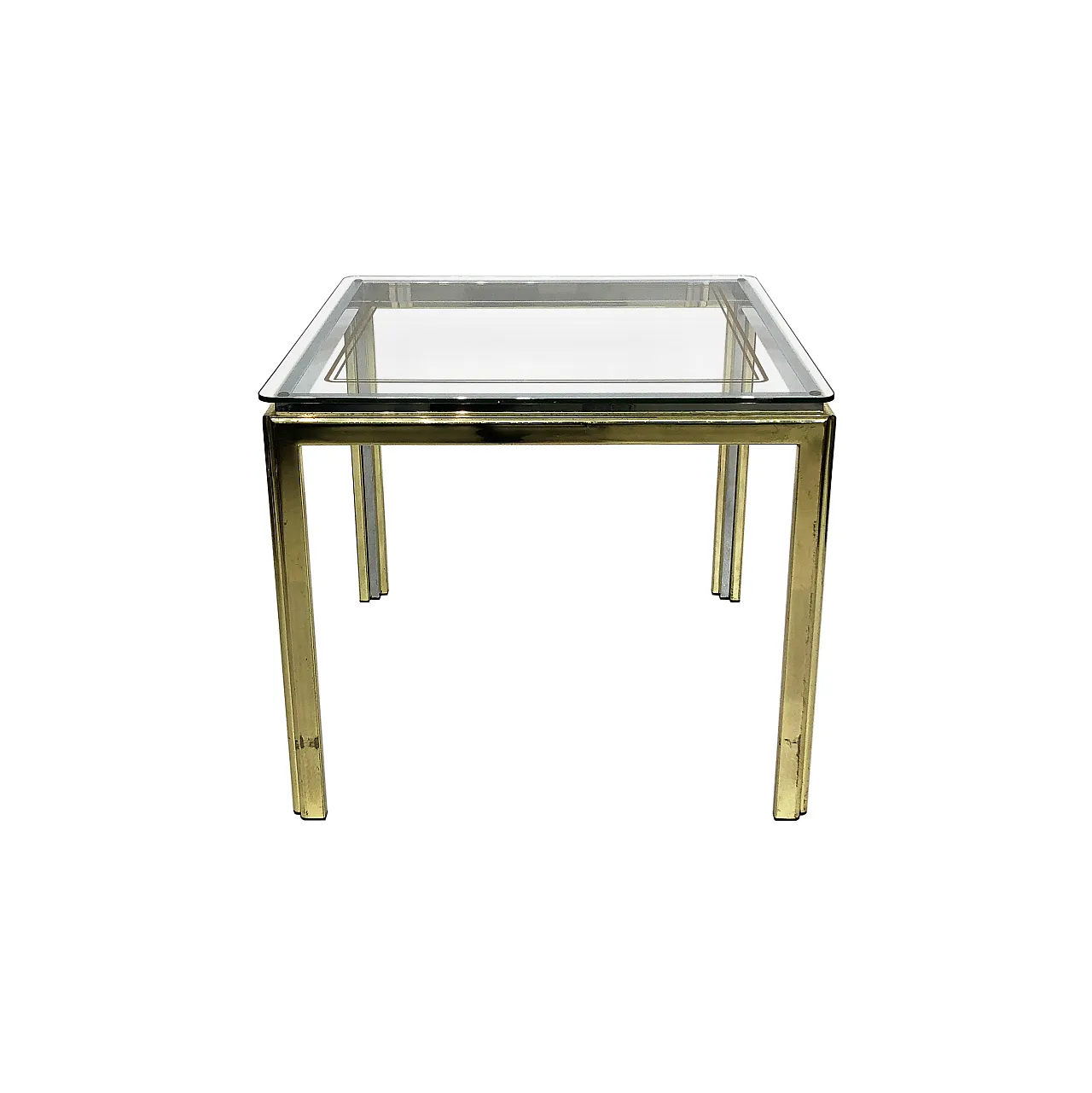 Brass And Chrome Side Table, 1970s 1