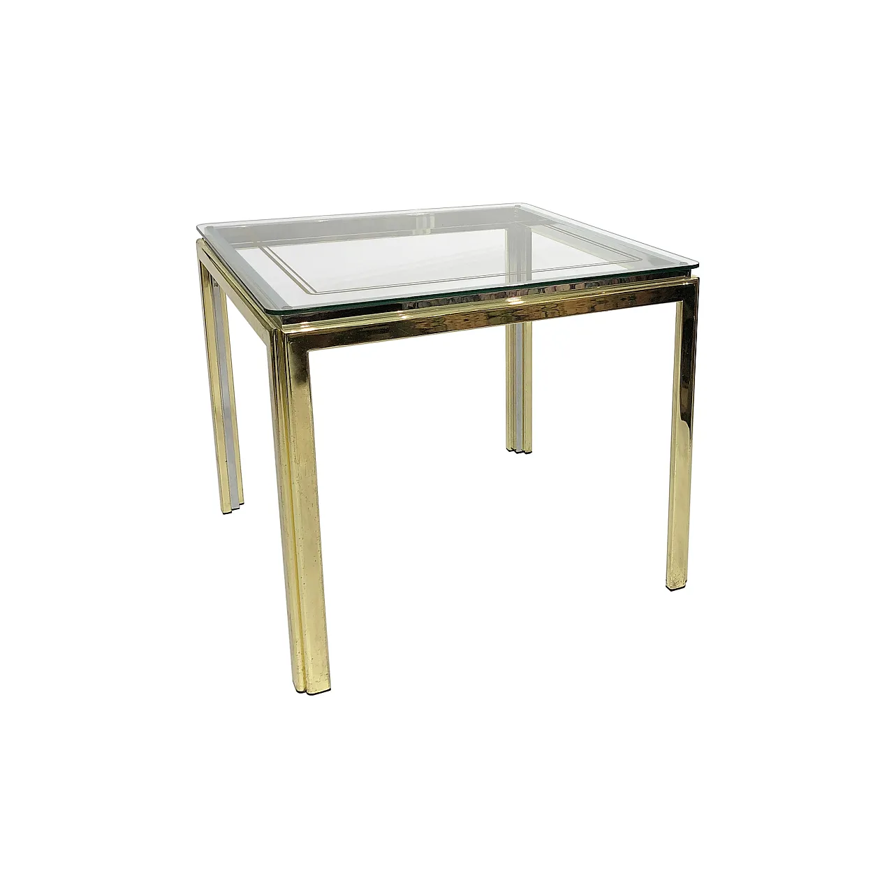 Brass And Chrome Side Table, 1970s 2