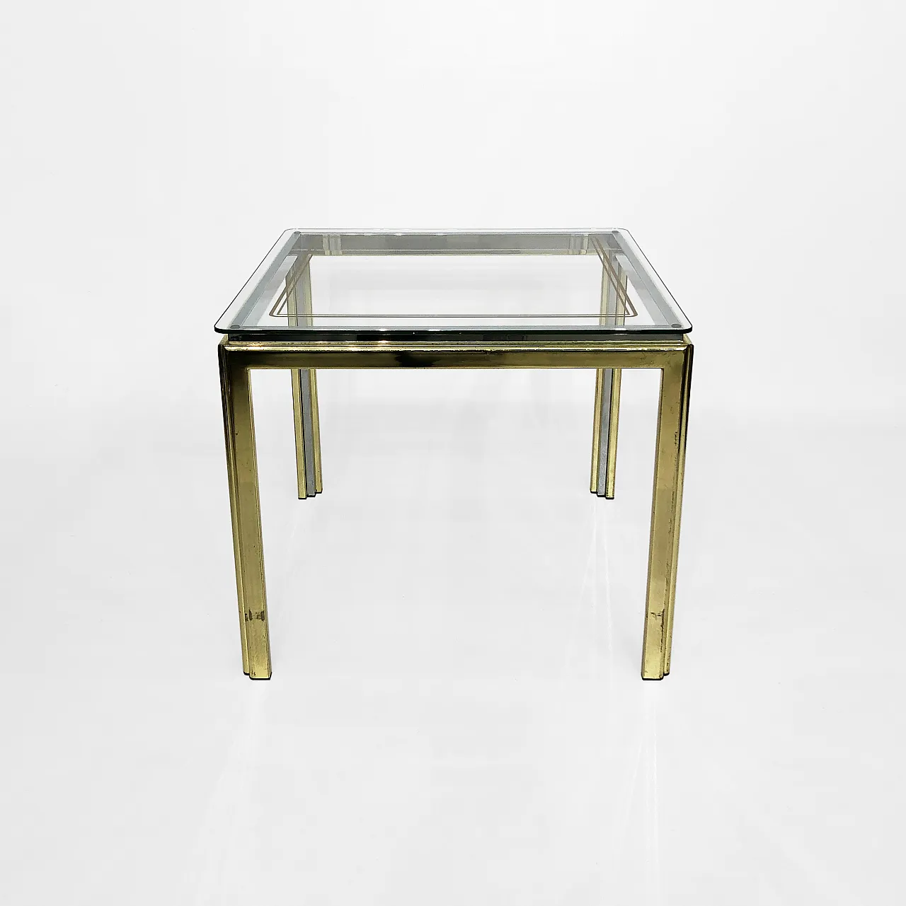 Brass And Chrome Side Table, 1970s 4