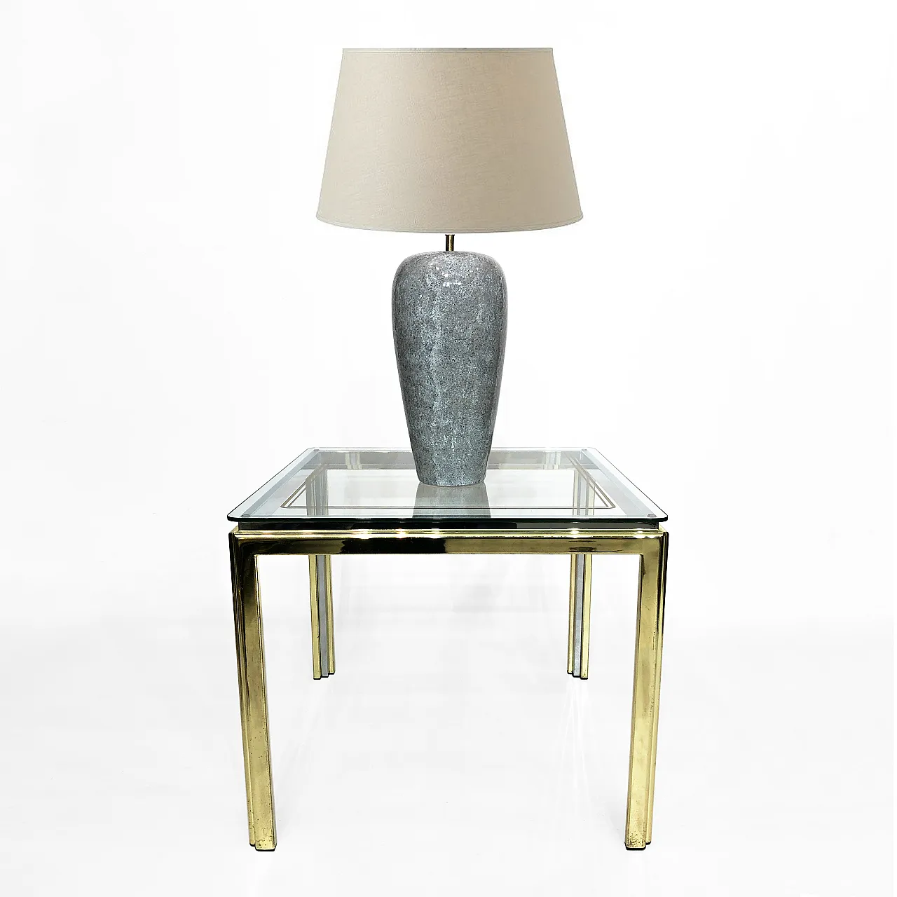 Brass And Chrome Side Table, 1970s 5