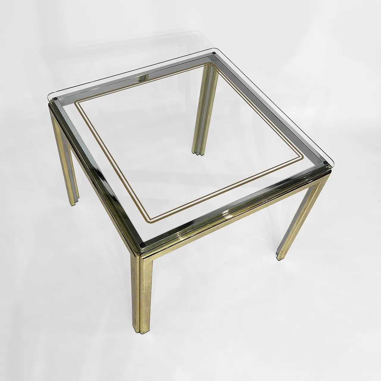 Brass And Chrome Side Table, 1970s 8