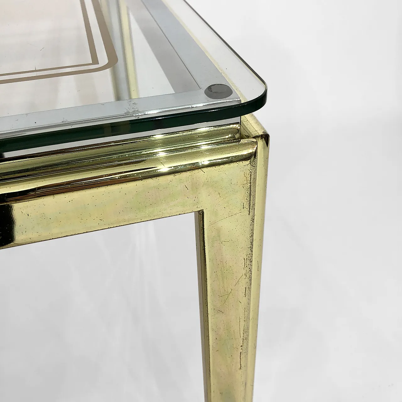 Brass And Chrome Side Table, 1970s 12