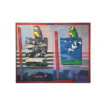 Richard Frank 'Mated Measure' Painting, Oil On Canvas 1980